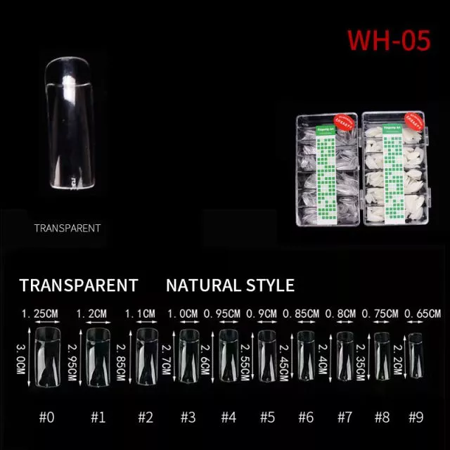 Nail Tip Natural Style WH05 Clear 500 pcs