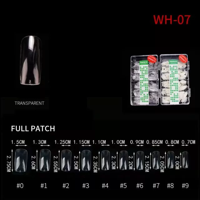 Nail Tip Full Patch WH07 Clear 500 pcs