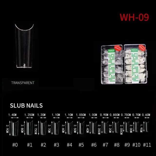 Nail Tip Slub Nails WH09 Clear 500 pcs