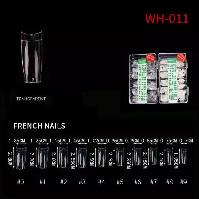 Nail Tip French WH11 Clear 500 pcs
