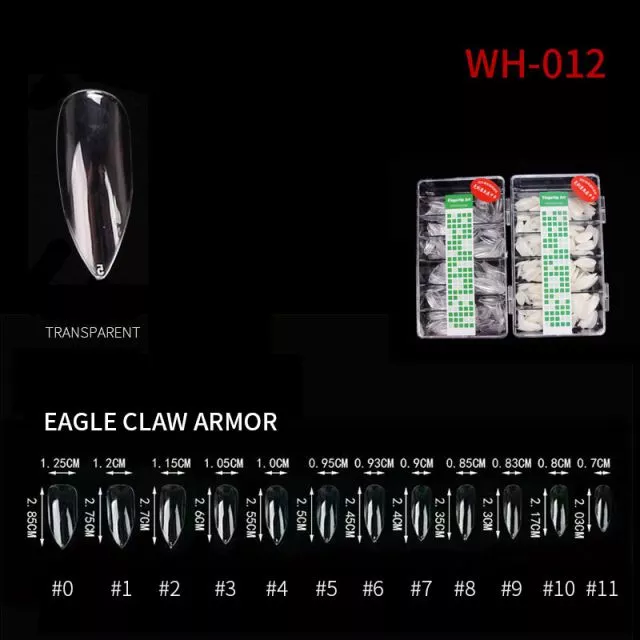 Nail Tip Eagle WH12 Clear 500 pcs