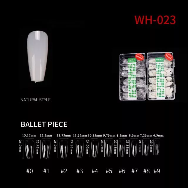 Nail Tip Ballet Piece WH23 Natural 500 pcs