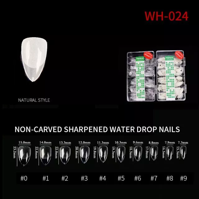 Nail Tip Water Drop WH24 Natural 500 pcs