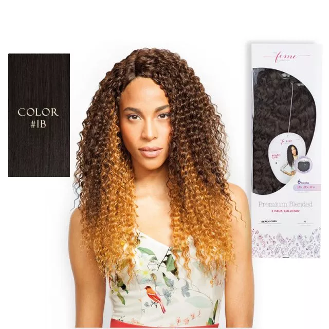 Premium Blended Kinky Curl Weave & Closure 1B#