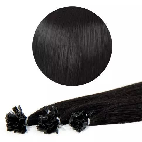 Nail Tip Hair Extension 30cm 25kpl 1#