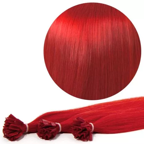 Nail Tip Hair Extension 60cm RED#